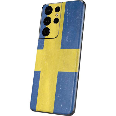 Sweden Flag Distressed Galaxy S21 Ultra 5G Skin